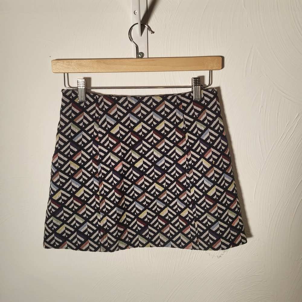 Zara Multicolor Chevron Mini Skirt